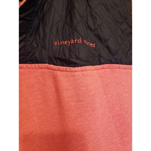 Vineyard Vines Shep Pink Quilted Snap Pullover Sweatshirt Hood Blue XL - Picture 10 of 13